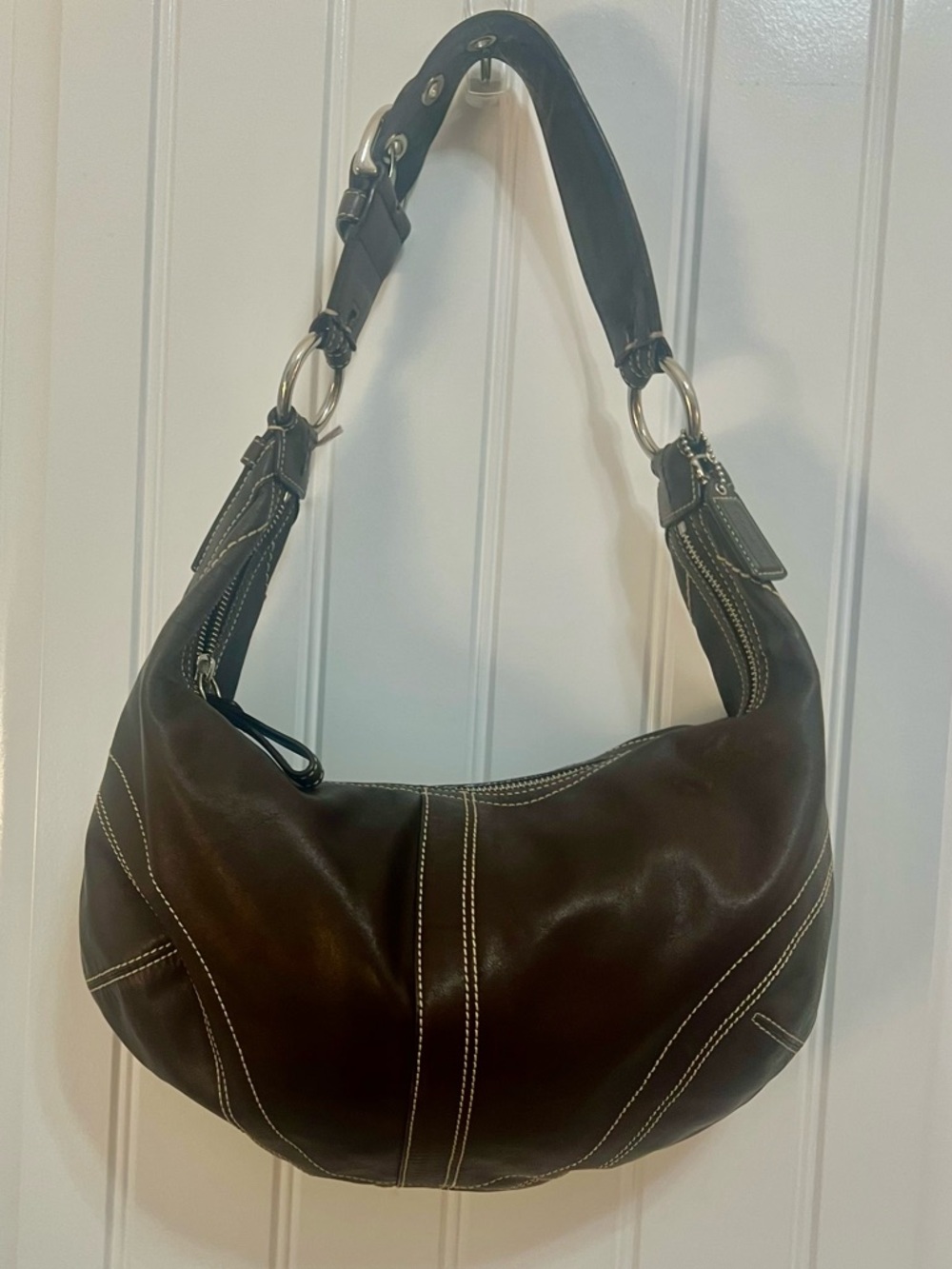 COACH Soho Hobo Bag Brown Leather Y2K F0822-10822 Pristine